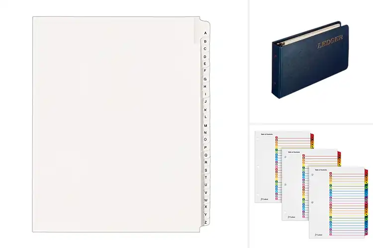 Detailed view of Best A-Z Dividers Included Ledger Binder