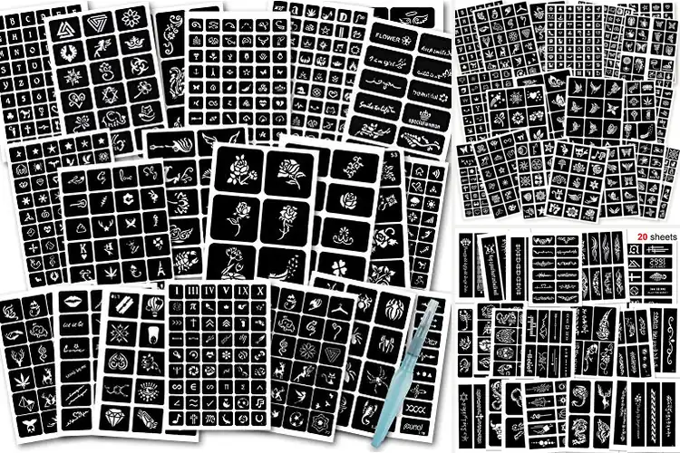 Detailed view of Best Festival Body Art Stencil Paper