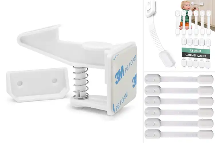 Detailed view of Best No Drill Adhesive Locks For Cabinets